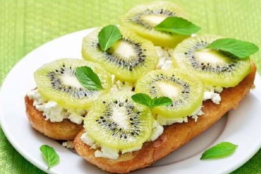 Рецепт брускетты с киви