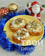 Брускетта с козьим сыром и грецкими орехами