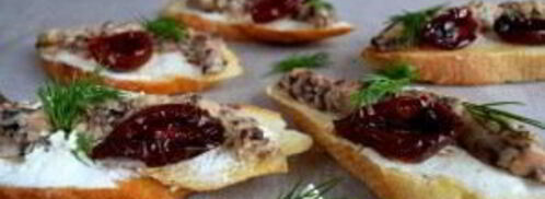 брускетта с сардинами и сливочным сыром. Шаг 5