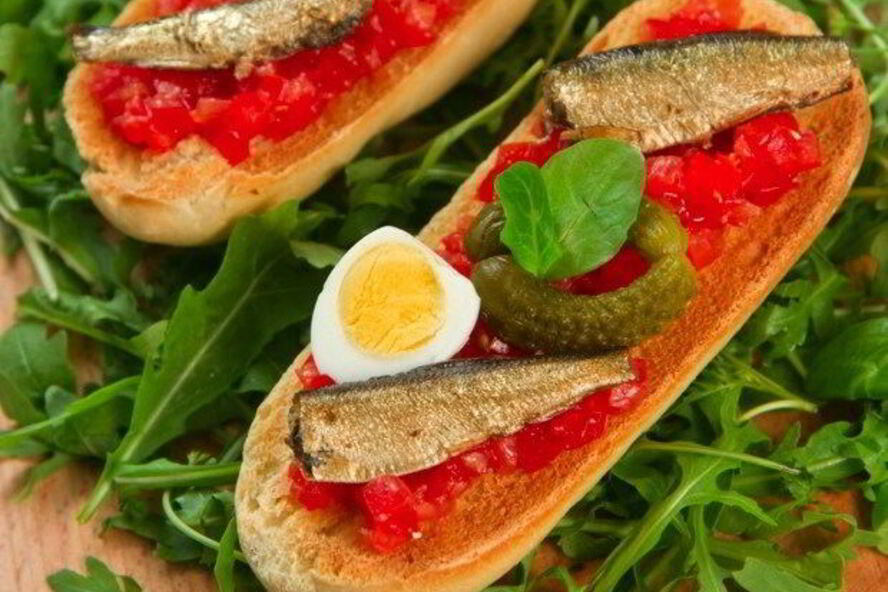 Рецепт брускетты со шпротами