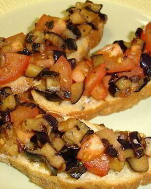 Хрустящая брускетта с баклажанами