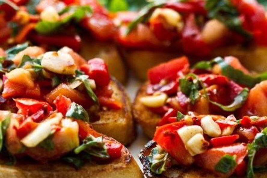 Рецепт торжественно-красной брускетта