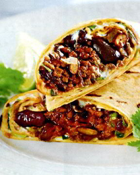 Буррито с мясом и фасолью