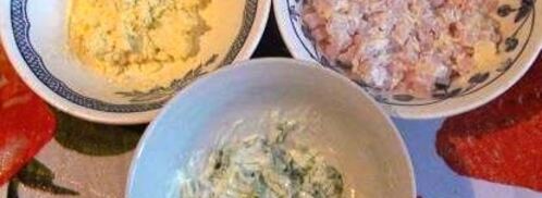 бутербродный тортик с окороком и яйцом. Шаг 7