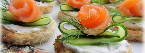 бутерброды с огурцом и форелью. Шаг 11