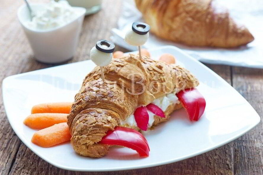 Рецепт детского бутерброда краб