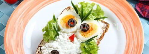 детский бутерброд сова. Шаг 5