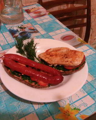 Студенческий бутерброд с куриной грудкой