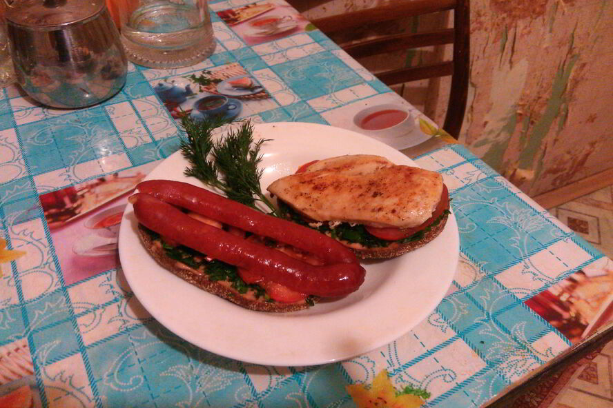 Рецепт студенческого бутерброда с куриной грудкой