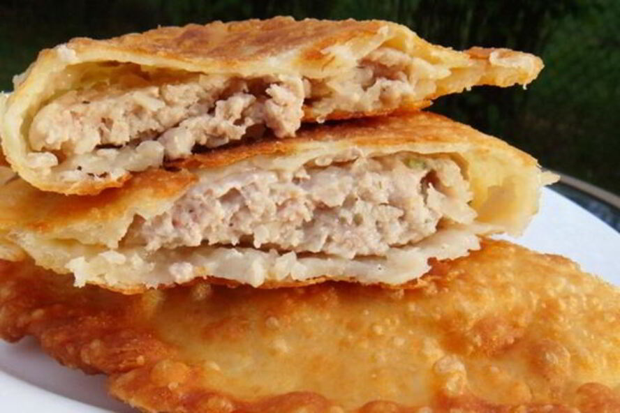 Рецепт чебуреков на кефире с мясным фаршем