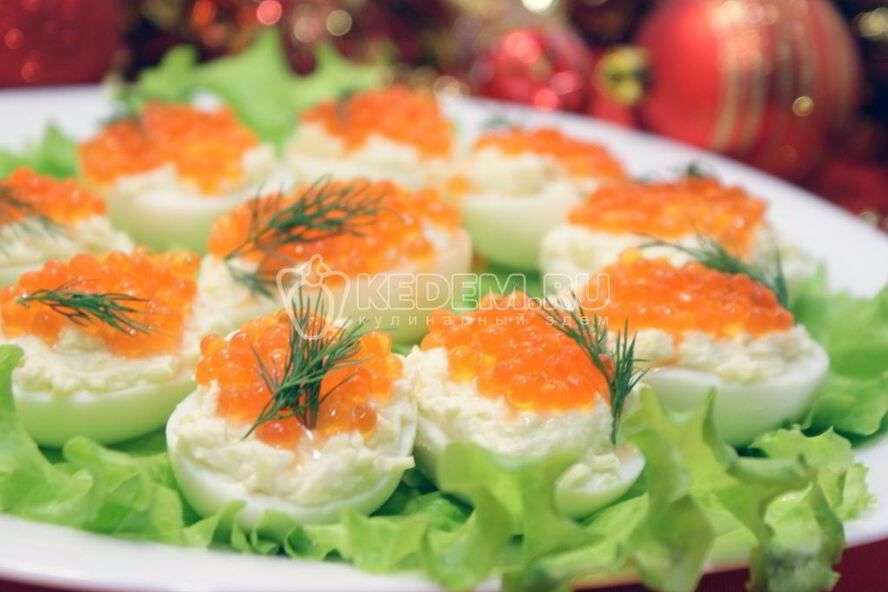 Рецепт яиц фаршированных икрой
