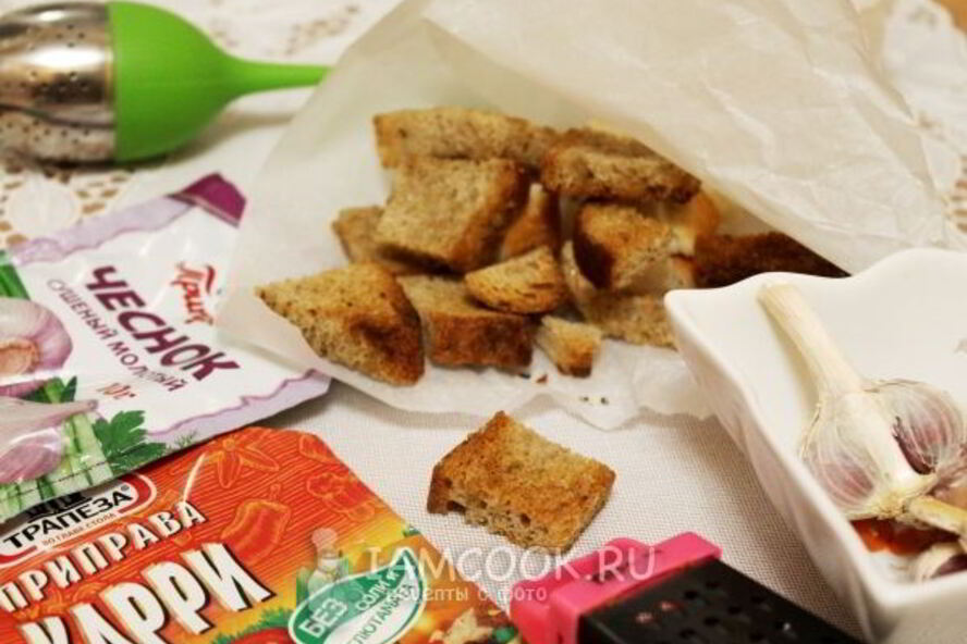 Рецепт гренков с чесноком в духовке