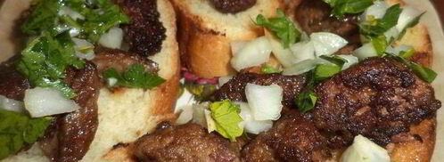 гренки с жареной печенкой. Шаг 6