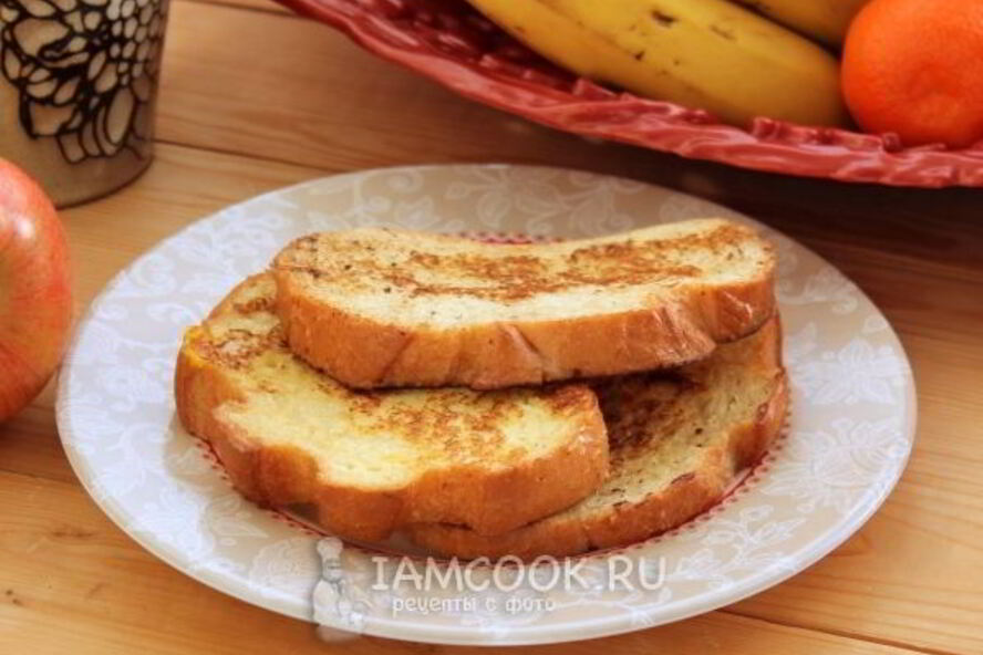 Рецепт сладких гренков из белого хлеба