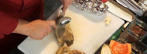 баклажанная икра на тыквенном пюре. Шаг 5