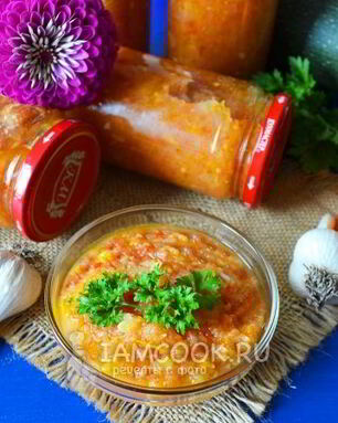 Кабачковая икра с перцем