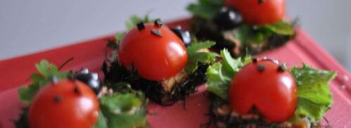 бутерброды канапе божья коровка. Шаг 5