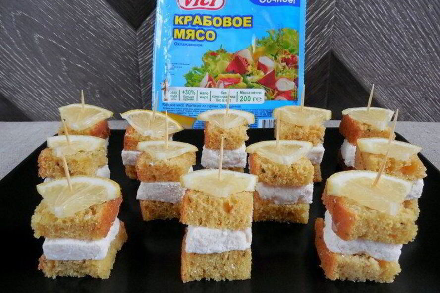 Рецепт канапе с крабовым маршмеллоу