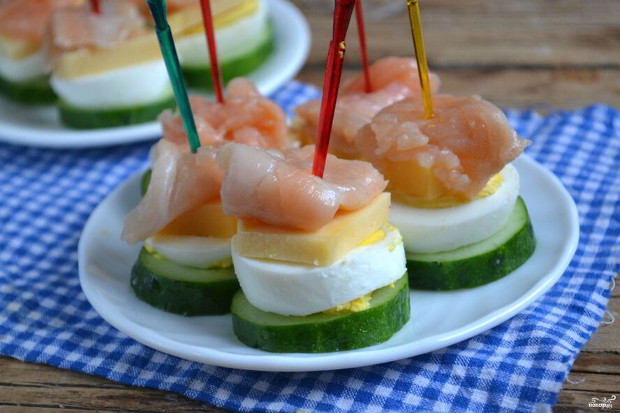 Рецепт канапе с красной рыбой