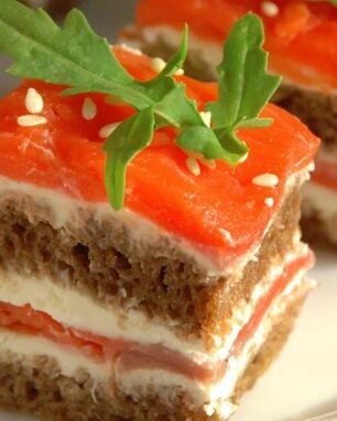 Канапе с подкопченной неркой и творожным сыром