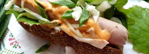 хот-дог с капустным салатом. Шаг 7