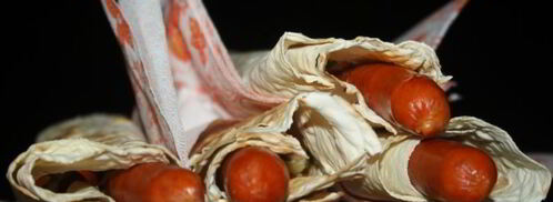 хотдоги с венгерскими колбасками в лаваше на мангале. Шаг 8