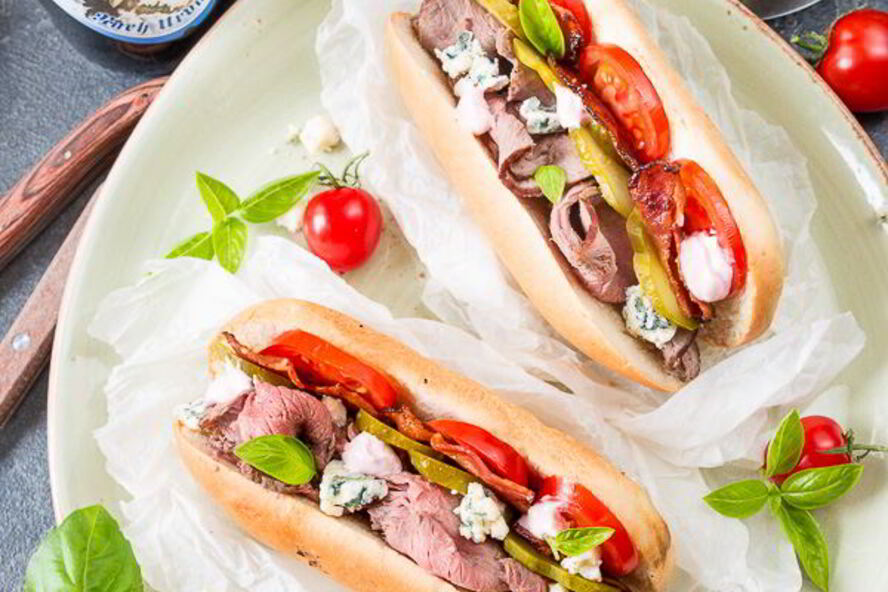 Рецепт неправильного хот-дога с ростбифом