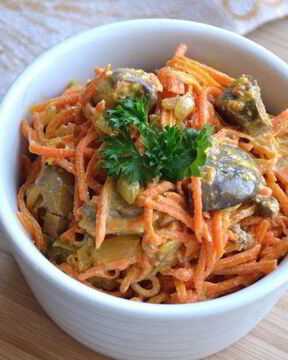 Корейская морковка с печенью