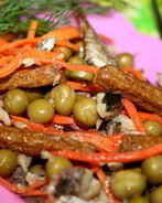 Корейская морковка с сухариками