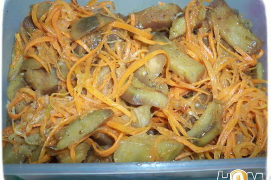 Рецепт моркови с баклажанами по-корейски