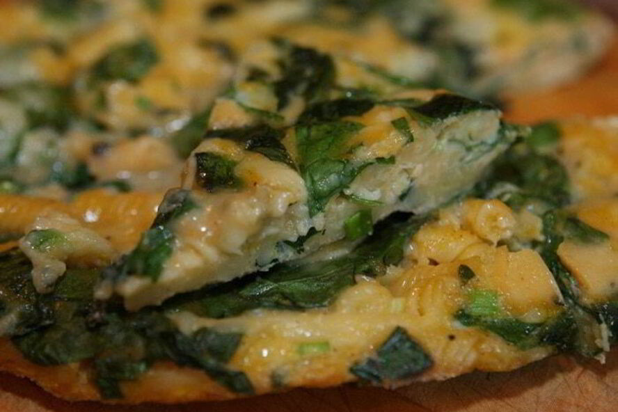 Рецепт фриттаты с макаронами и шпинатом