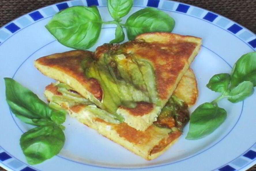 Рецепт фриттаты с цветками цукини