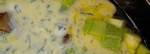 омлет на сметане с шампиньонами и кабачками. Шаг 5