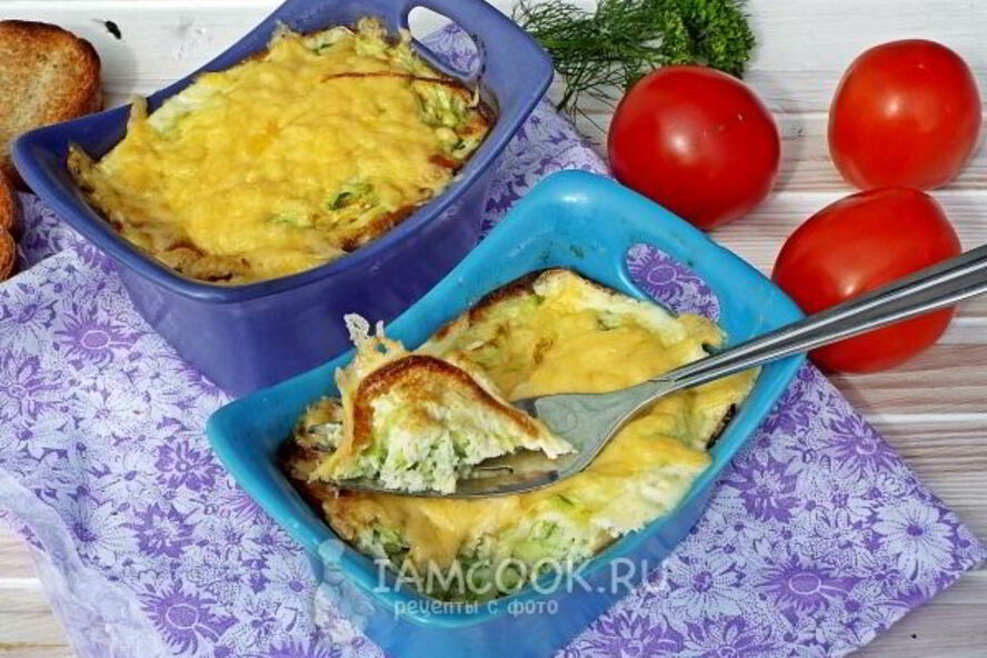 Рецепт омлета с кабачком в духовке