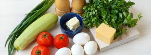 омлет с помидорами, кабачками и сыром в духовке. Шаг 3