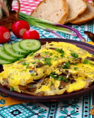 Омлет с шампиньонами