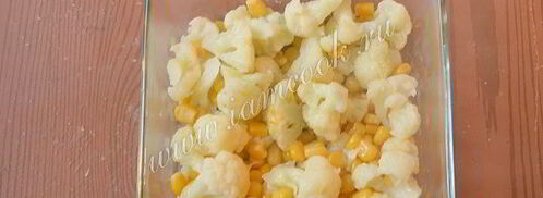 омлет с цветной капустой и кукурузой. Шаг 6