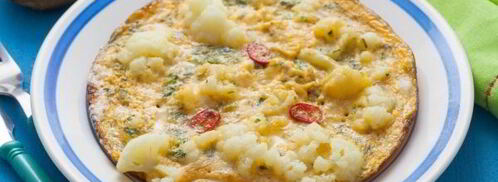 омлет с цветной капустой на сковороде. Шаг 9