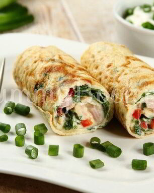 Омлет с ветчиной и зеленью