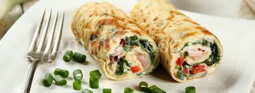 омлет с ветчиной и зеленью. Шаг 5