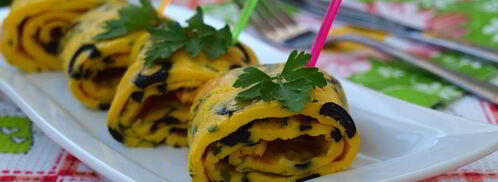 рулет-омлет с маслинами в духовке. Шаг 7