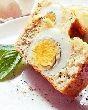 Запеченный омлет с куриным филе