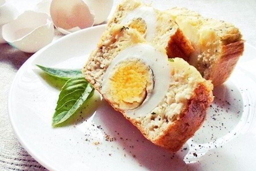 Рецепт запеченного омлета с куриным филе