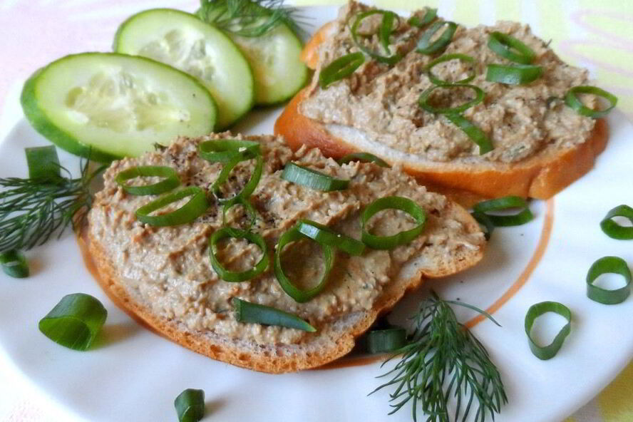 Рецепт паштета из куриной печени с укропом