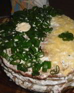 Кабачково-печеночный тортик