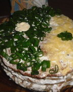 Кабачково-печеночный тортик