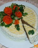 Печеночный торт из говяжьей печени