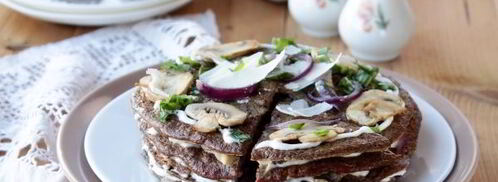 печеночный торт с грибами. Шаг 8