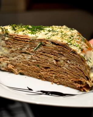 Простой печеночный торт