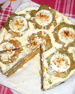 Торт из печени с двумя разными начинками